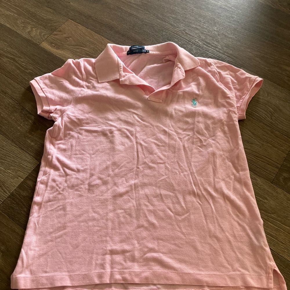 Ralph Lauren Pink Polo Shirt Classic Cotton Casual